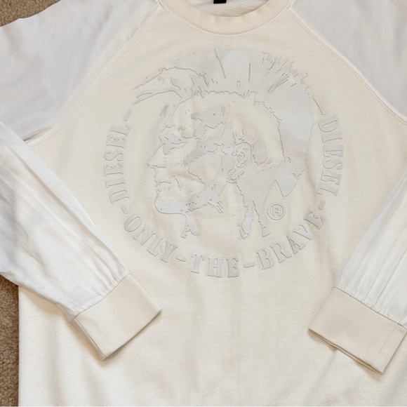 Diesel Only The Brave Women’s Sweatshirt with Raglan Sheer Long Sleeves Medium - Picture 5 of 11